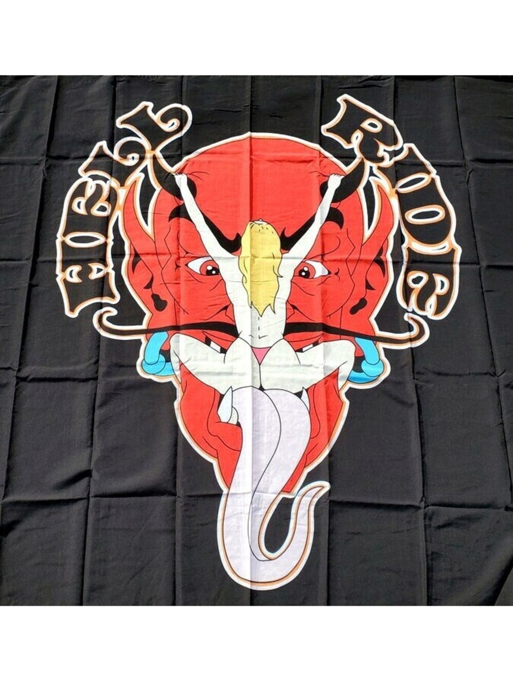 HELL RIDE Wall Banner Tapestry Flag vintage biker motorcycle club house garage